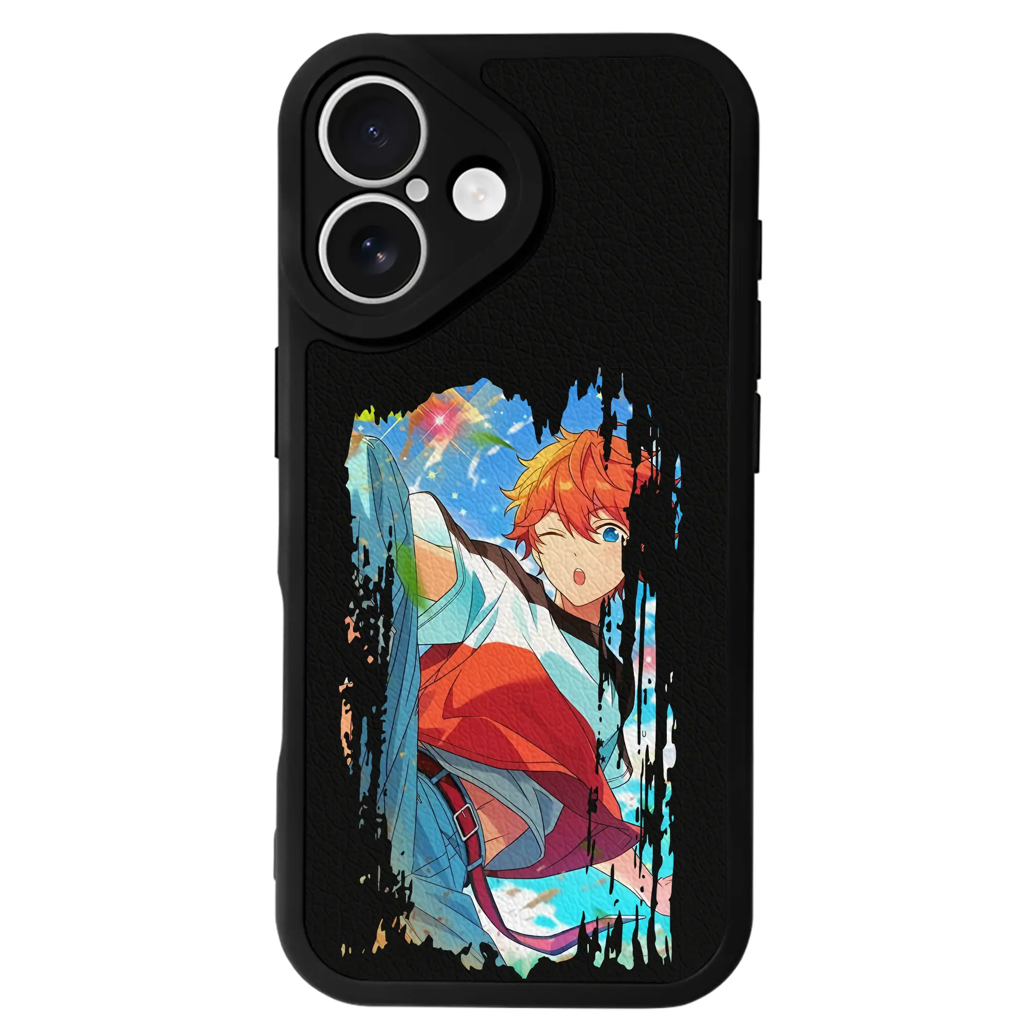 あんさん ぶる グッズ Trickstar 明星スバル - IPhone 16シリーズ対応 ・ シリコンスマホケース ・ レザー調 ・ 高精度フィット ・ 耐衝撃 ・ ワイヤレス充電対応 ・ 精密カット